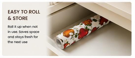 Premium Anti-Slip Shelf & Drawer Liner – Easy Roll & Space Saving Design