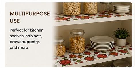 Premium Anti-Slip Shelf & Drawer Liner – Easy Roll & Space Saving Design