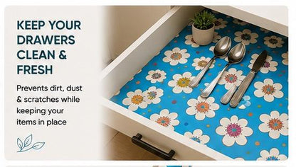 Premium Anti-Slip Shelf & Drawer Liner – Easy Roll & Space Saving Design