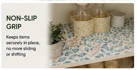 Premium Anti-Slip Shelf & Drawer Liner – Easy Roll & Space Saving Design
