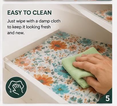 Premium Anti-Slip Shelf & Drawer Liner – Easy Roll & Space Saving Design