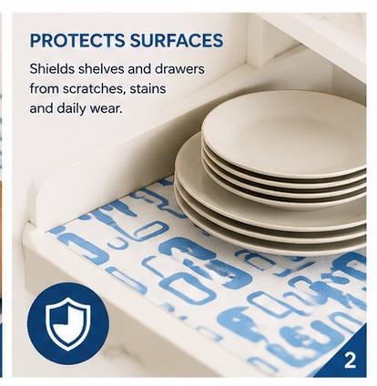 Premium Anti-Slip Shelf & Drawer Liner – Easy Roll & Space Saving Design