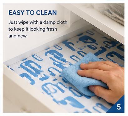 Premium Anti-Slip Shelf & Drawer Liner – Easy Roll & Space Saving Design
