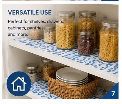 Premium Anti-Slip Shelf & Drawer Liner – Easy Roll & Space Saving Design