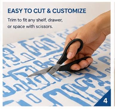 Premium Anti-Slip Shelf & Drawer Liner – Easy Roll & Space Saving Design
