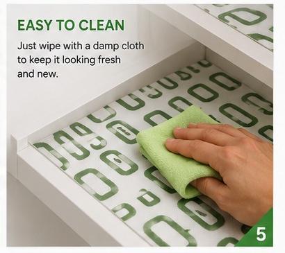 Premium Anti-Slip Shelf & Drawer Liner – Easy Roll & Space Saving Design