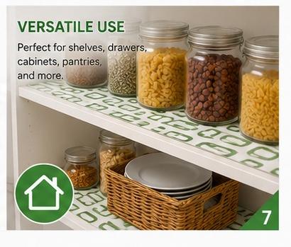 Premium Anti-Slip Shelf & Drawer Liner – Easy Roll & Space Saving Design