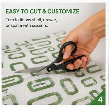 Premium Anti-Slip Shelf & Drawer Liner – Easy Roll & Space Saving Design