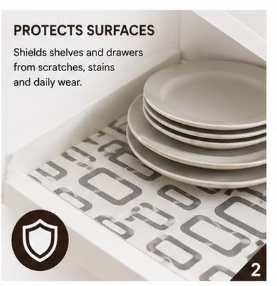 Premium Anti-Slip Shelf & Drawer Liner – Easy Roll & Space Saving Design
