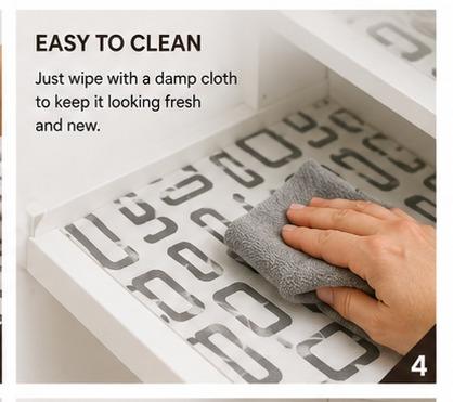 Premium Anti-Slip Shelf & Drawer Liner – Easy Roll & Space Saving Design