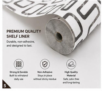 Premium Anti-Slip Shelf & Drawer Liner – Easy Roll & Space Saving Design