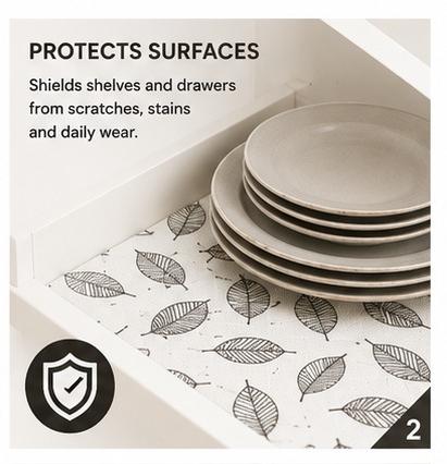 Premium Anti-Slip Shelf & Drawer Liner – Easy Roll & Space Saving Design