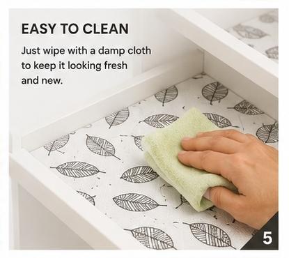 Premium Anti-Slip Shelf & Drawer Liner – Easy Roll & Space Saving Design