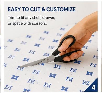 Premium Anti-Slip Shelf & Drawer Liner – Easy Roll & Space Saving Design