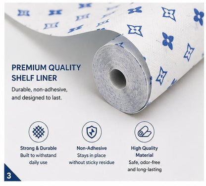 Premium Anti-Slip Shelf & Drawer Liner – Easy Roll & Space Saving Design