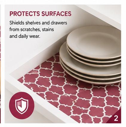 Premium Anti-Slip Shelf & Drawer Liner – Easy Roll & Space Saving Design