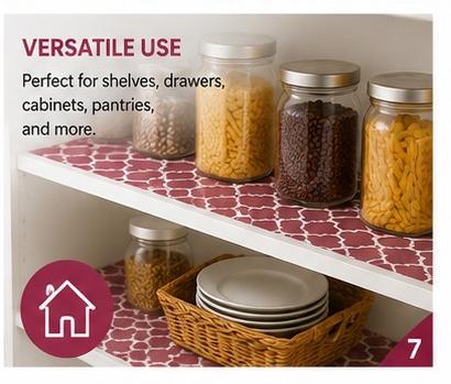 Premium Anti-Slip Shelf & Drawer Liner – Easy Roll & Space Saving Design