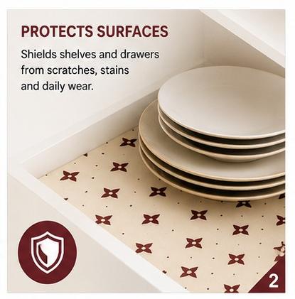 Premium Anti-Slip Shelf & Drawer Liner – Easy Roll & Space Saving Design