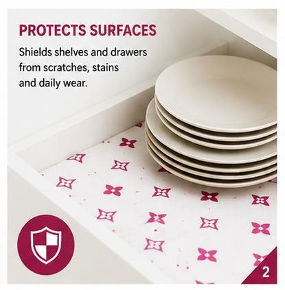 Premium Anti-Slip Shelf & Drawer Liner – Easy Roll & Space Saving Design