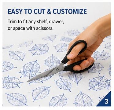 Premium Anti-Slip Shelf & Drawer Liner – Easy Roll & Space Saving Design