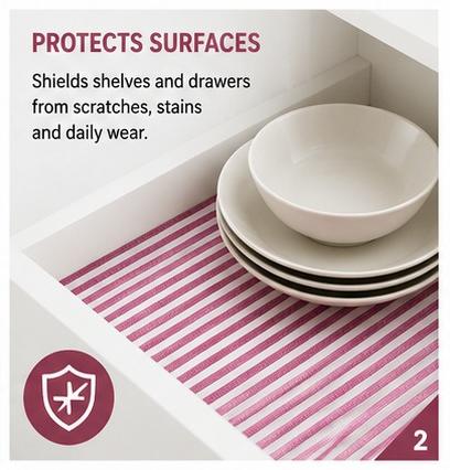 Premium Anti-Slip Shelf & Drawer Liner – Easy Roll & Space Saving Design