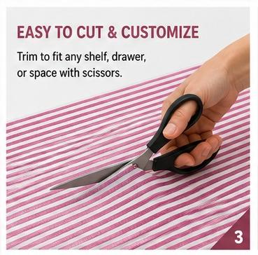 Premium Anti-Slip Shelf & Drawer Liner – Easy Roll & Space Saving Design