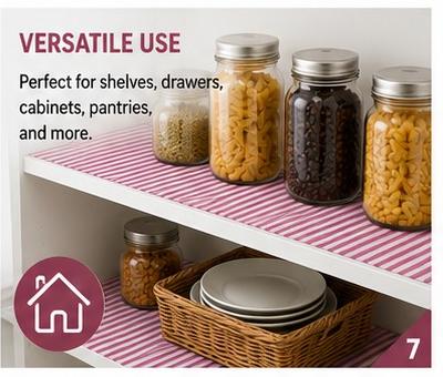 Premium Anti-Slip Shelf & Drawer Liner – Easy Roll & Space Saving Design