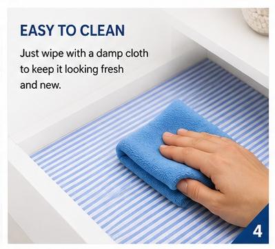 Premium Anti-Slip Shelf & Drawer Liner – Easy Roll & Space Saving Design