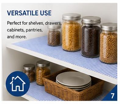 Premium Anti-Slip Shelf & Drawer Liner – Easy Roll & Space Saving Design
