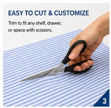 Premium Anti-Slip Shelf & Drawer Liner – Easy Roll & Space Saving Design