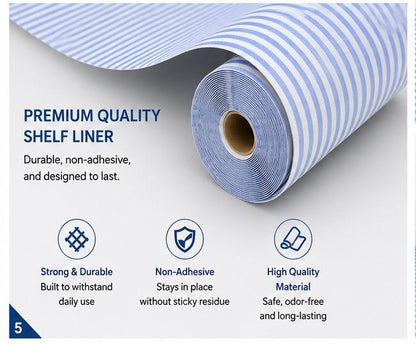 Premium Anti-Slip Shelf & Drawer Liner – Easy Roll & Space Saving Design