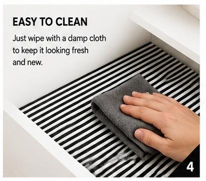 Premium Anti-Slip Shelf & Drawer Liner – Easy Roll & Space Saving Design