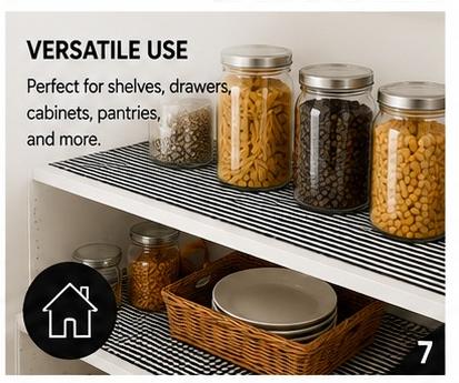 Premium Anti-Slip Shelf & Drawer Liner – Easy Roll & Space Saving Design