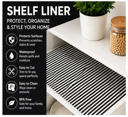 Premium Anti-Slip Shelf & Drawer Liner – Easy Roll & Space Saving Design