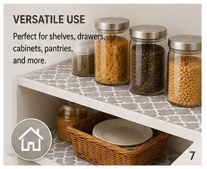 Premium Anti-Slip Shelf & Drawer Liner – Easy Roll & Space Saving Design