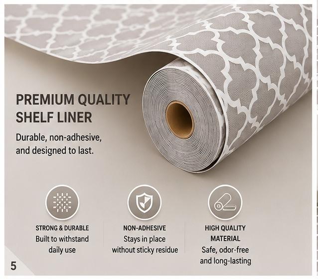 Premium Anti-Slip Shelf & Drawer Liner – Easy Roll & Space Saving Design