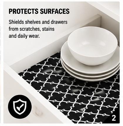 Premium Anti-Slip Shelf & Drawer Liner – Easy Roll & Space Saving Design