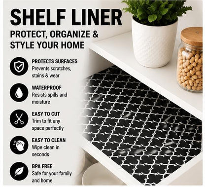 Premium Anti-Slip Shelf & Drawer Liner – Easy Roll & Space Saving Design
