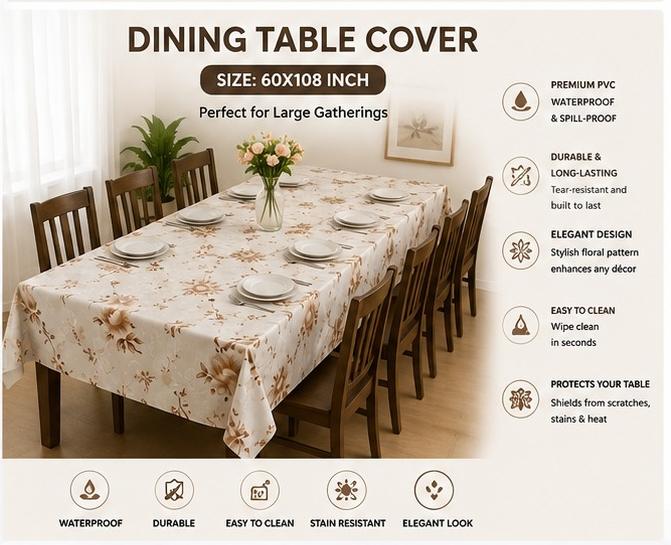 FLORINA Stylish Dining Table Cover with Premium Finish
