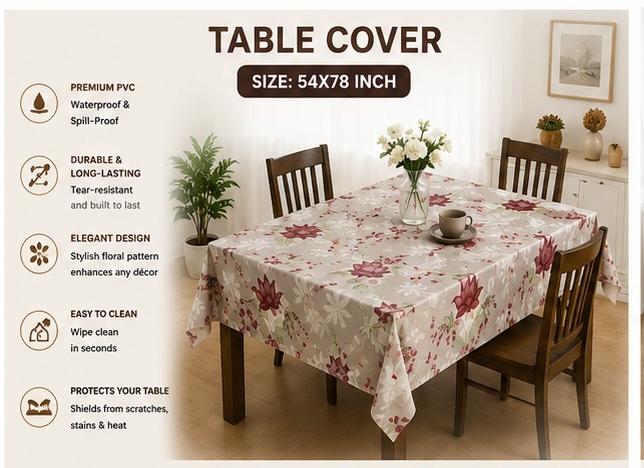Premium Printed Floral Table Cover