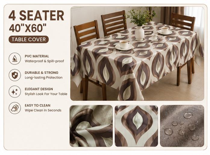 Brown Leaf Jio Table Cover