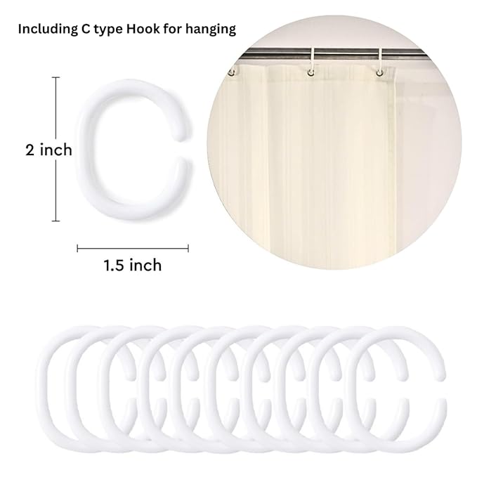 Cream Waterproof Shower Curtain