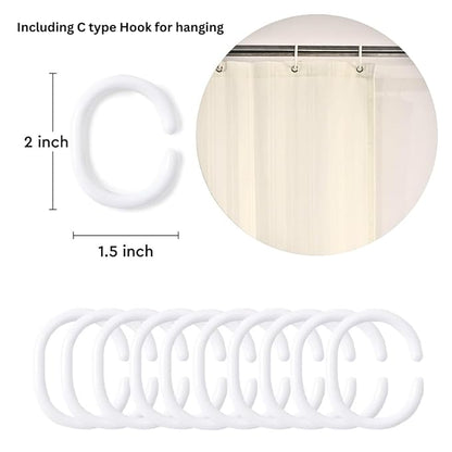 Cream Waterproof Shower Curtain