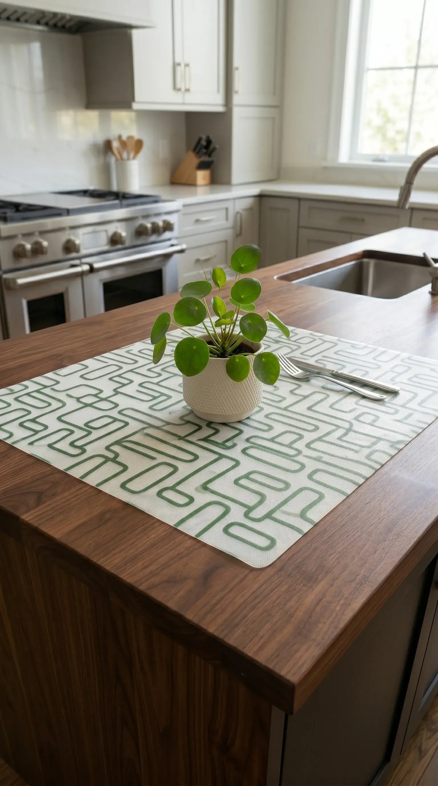 Green Anti-Slip Designer Dining Table Mat