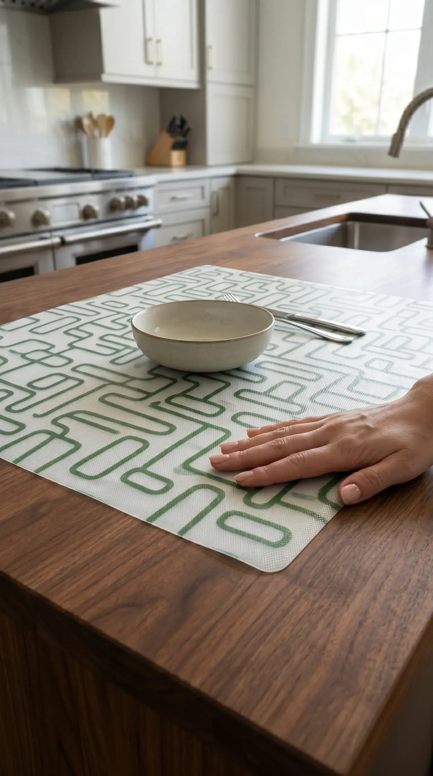 Green Anti-Slip Designer Dining Table Mat