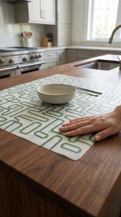 Green Anti-Slip Designer Dining Table Mat
