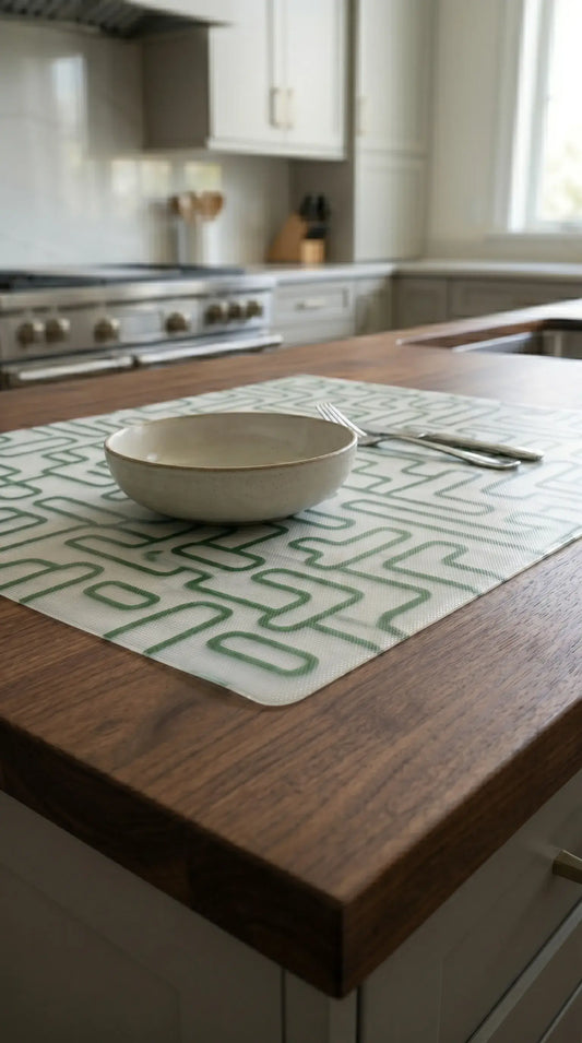 Green Anti-Slip Designer Dining Table Mat