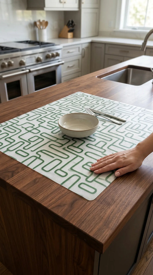 Green Anti-Slip Designer Dining Table Mat