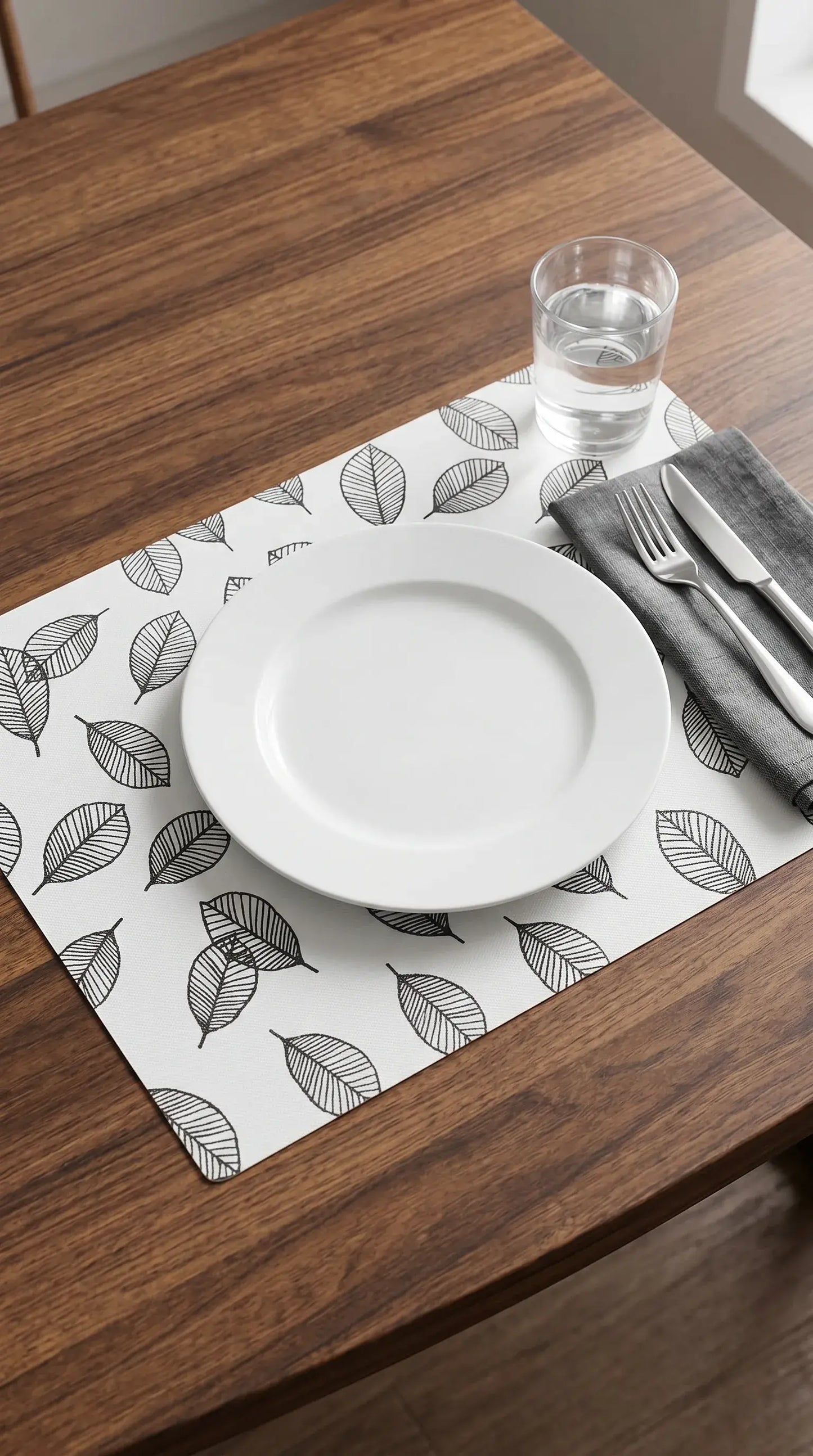 Leaf Print Anti-Slip Dining Table Mat